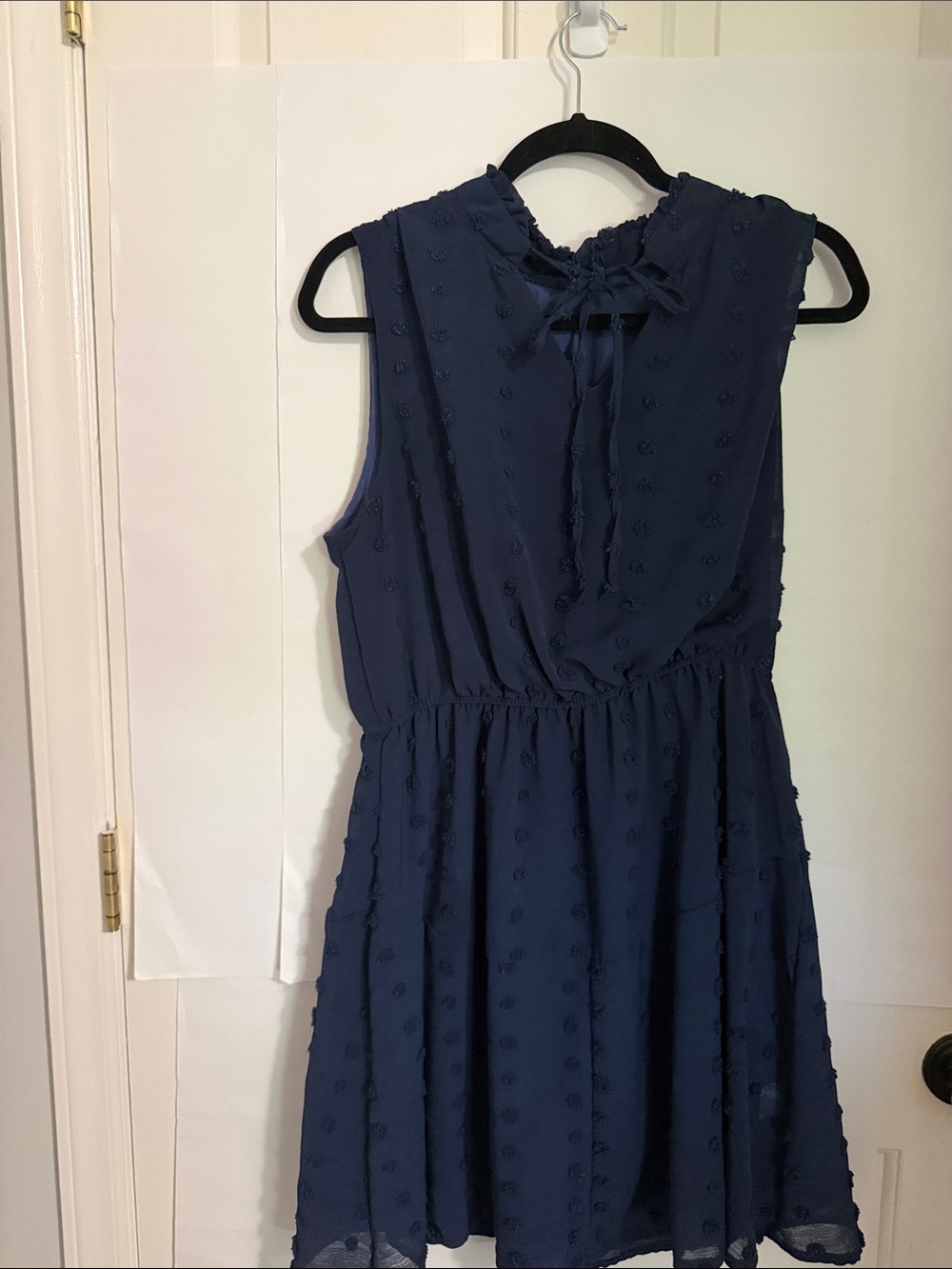 Navy Sleeveless front tie Brunch Dress